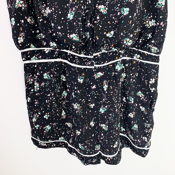 Isabel Lu Womens Black Floral Romper Jumper Size Medium Sleeveless Button Front - Picture 5 of 10